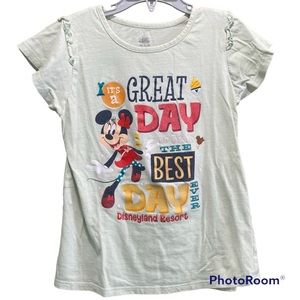 Disney Girls Minnie Mouse T Shirt Size Medium Light Mint Green Disney Resorts